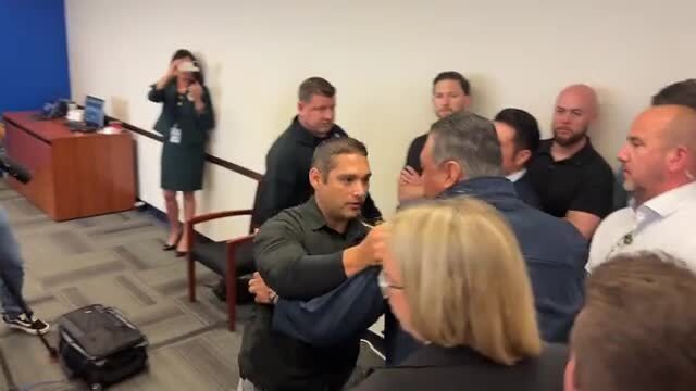 Calif. Sen. Alex Padilla Storms Kristi Noem’s Press Conference and Gets Dragged Away